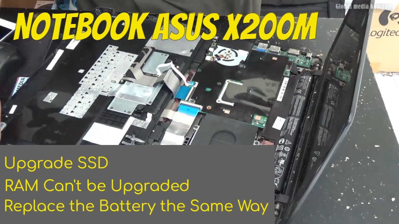 TUTORIAL UPGRADE Install SSD LAPTOP ASUS X200M, Bongkar Laptop Asus