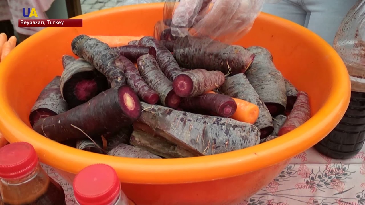 Black Carrot And Curative Fresh Juice in Turkish Town of Carrot