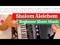 Shalom Aleichem (BEGINNER FRIENDLY) - sheet music for accordion (Klezmer, Jewish)