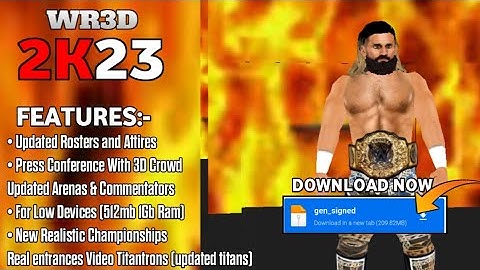 WR3D 2K23 V.3 Beta Released - For all Devices - android and Pc - new video Titantron