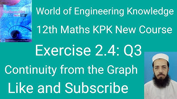 12th Maths KPK New Course Lecture 22 Exercise 2.4 Q3: How to Find Continuity from the Graph