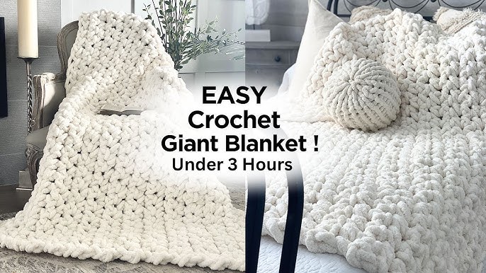 Large Chunky Knitted Thick Blanket, Yarn Woolen Throw Sofa Blanket