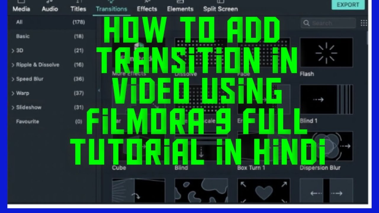 how to add transition in your video using wondershare filmora 9 ...