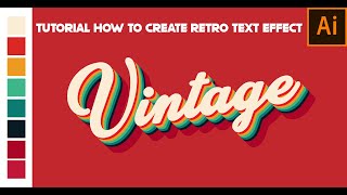 Retro Text Effect in Adobe Illustrator - 2021 tutorial