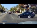 Cahuenga Blvd & Barham Blvd, close call, Tesla Model 3 fails to yield