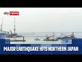 Tsunami warning in Japan as major earthquake hits off northeast coast
