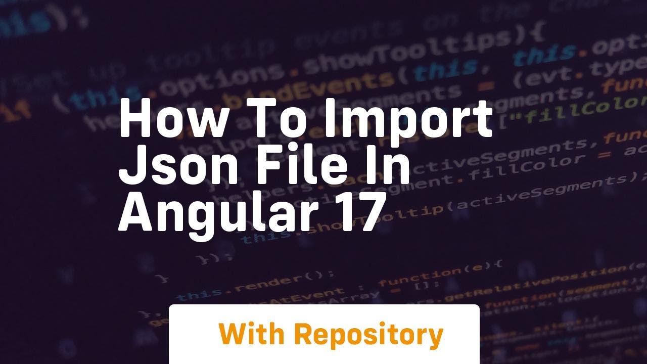 How to import json file in angular 17 - YouTube