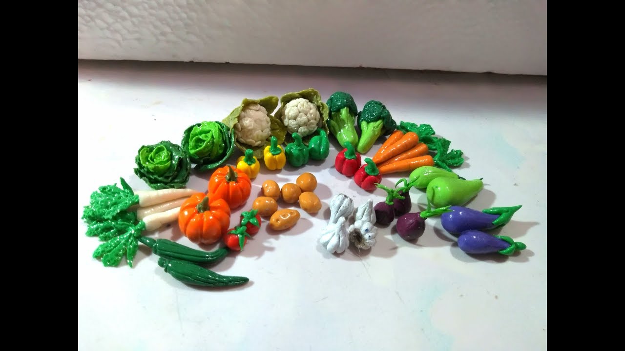 how to make clay models of fruits and vegetables