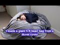 i made a 5 foot bean bag *foolproof super easy to make*
