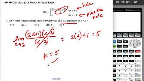 AP AB Calculus 2012 Multiple-Choice 9