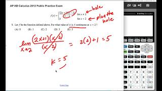 AP AB Calculus 2012 Multiple-Choice 9
