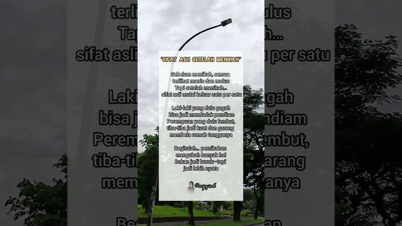 Sifat asli setelah menikah 