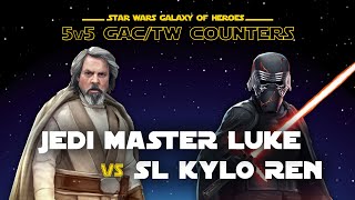 5v5 - Jedi Master Luke vs Supreme Leader Kylo Ren | SWGOH GAC JML vs SLKR Counter