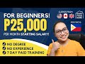 No experience p25000mo starting salary  online job as product researcher free training