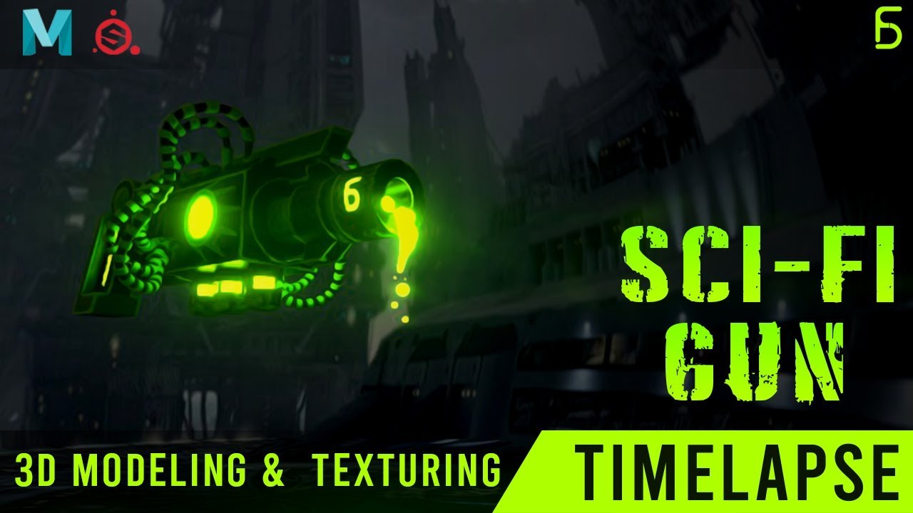 3D Modeling Timelapse Maya | Sci Fi Gun | FS CREATiON - YouTube