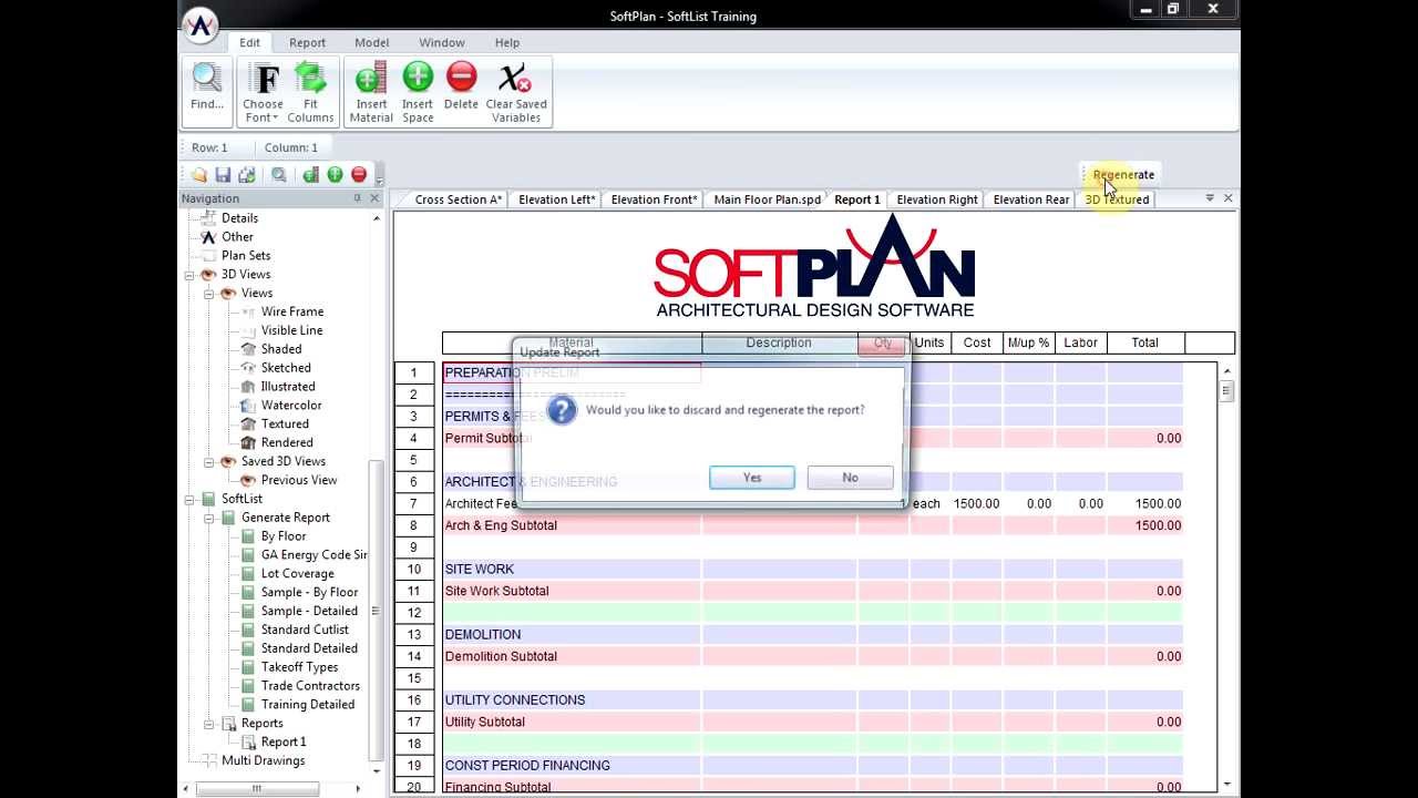 SoftList: Changing concrete slab to calculate in square feet rather than cubic yards. - YouTube
