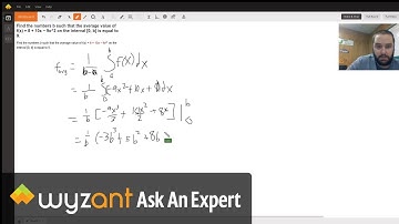 Find the numbers b such that the average value of f(x) on the interval [0, b] is equal to 9.