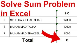 Excel SUM Function Not Working : Solve Sum Problem in Excel