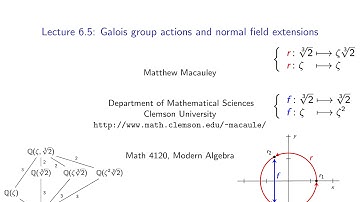 Visual Group Theory, Lecture 6.5: Galois group actions and normal field extensions