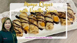 Mango Crepes with Vanilla Cream