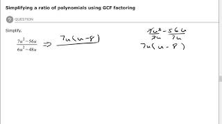 Full Simplifying a ratio of polynomials using GCF factoring Update