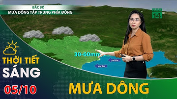 Thời tiết hôm nay 05/10/2021: Bắc Bộ mưa dông tập trung về phía đông | VTC14