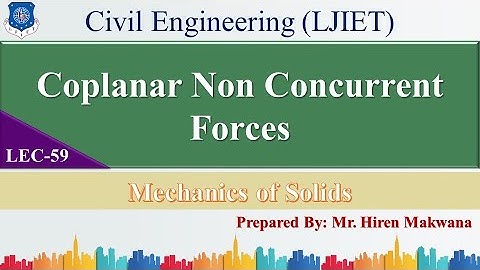 LECTURE - 59 | CO-PLANAR NON-CONCURRENT FORCES | NUMERICALS AND COUPLE