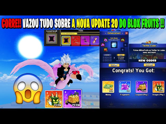 VAZOU! ESSAS VÃO SER AS NOVAS FRUTAS DA UPDATE 20 DO BLOX FRUITS!!! 