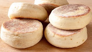 Muffin inglés auténtico - PAN de desyuno hecho sin horno ¡EN SARTÉN!
