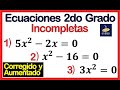 ‼️ECUACIONES DE SEGUNDO GRADO 02 (B): Ecuación Incompleta