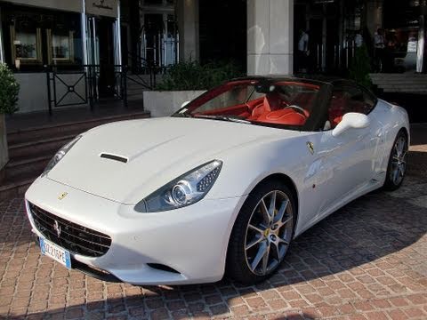 White Ferrari California In Cannes Red Interior Black Top