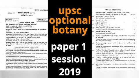 UPSC optional botany 2019 old question paper pdf available description