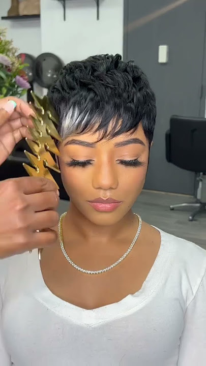 PIXIE CUT X KELLY CUT ( QUICK WEAVE LAYERED SHORT CUT NO LEAVE OUT) 
