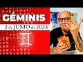 GÉMINIS | Horóscopo de hoy 2 de Junio 2024 | Abre los ojos ante aquel amor géminis