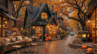 Relax Gently at Outdoor Fall Coffee Shop Ambience 🍂 Soft Autumn Jazz Music for Work, Study screenshot 5