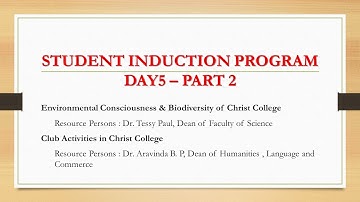 STUDENT INDUCTION PROGRAM DAY  5 - PART 2