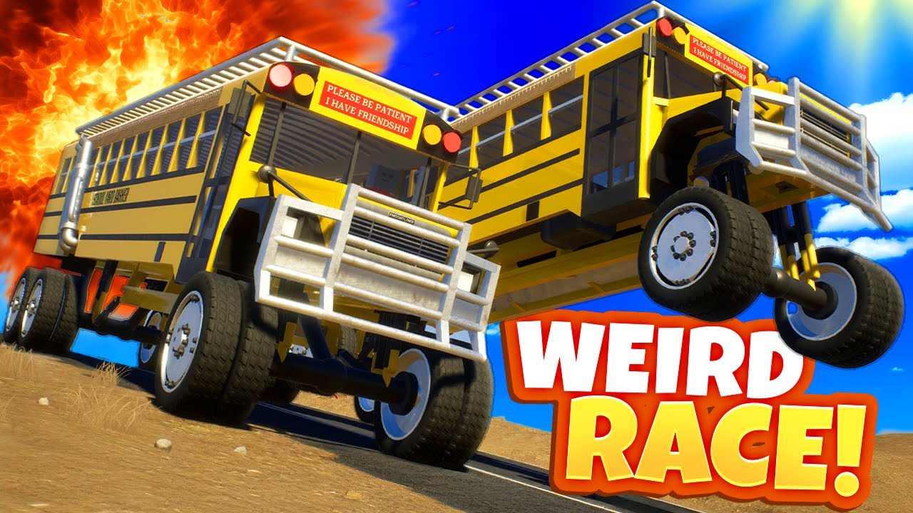 We Raced the WEIRDEST Monster School Buses in Brick Rigs! - YouTube
