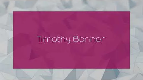 Timothy Bonner - appearance