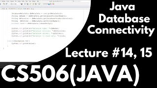 CS506 Short Lecture | 14 & 15 | JDBC | JAVA | coding | VU | M Taimoor Ameen Wealth