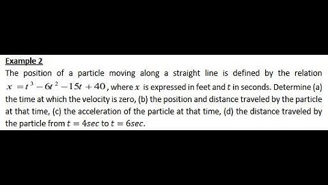 The position of a particle moving along a straight line x =t^3 - 6t^2 - 15t + 40,  #dynamics #beer
