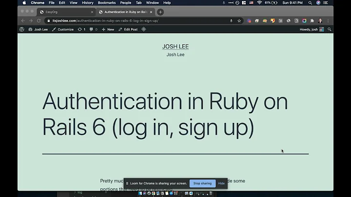 Authentication in Ruby on Rails 6 log in, sign up – Josh Lee