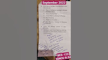 BES-123 | IGNOU EXAM 2022