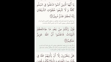 سوره مبارکه بقره آیات ۲۰۷و۲۰۸با معنی گویا گوارای وجودتان#قرآن #قران_كريم #قران #قرآن_كريم #youtube