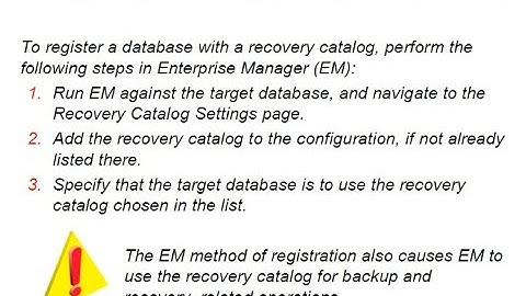 Oracle Enterprise Manager||Registering Oracle Database||DBA|| Recovery Catalog