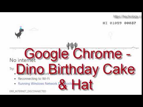 Google Chrome 10th Anniversary Offline Dino Gets A Cake Hat Youtube - roblox 10th anniversary party hat