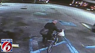 Surveillance shows bicyclist before hit-and-run, fall from causeway into Indian River