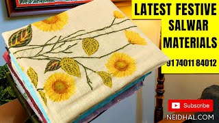 09 New Salwar Material Designs | NEIDHAL.COM | WhatsApp +917401184012 | OCT06  #3551🌺🌺🌺