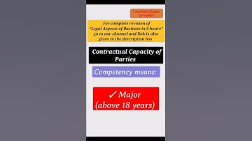 Contractual capacity of parties| legal aspects of business| #shorts #youtubeshorts