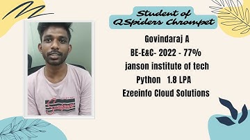 Successfully placed as a Python Developer | Student Review & Experience at QSpiders Chrompet