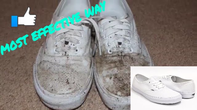 how to clean white vans - YouTube